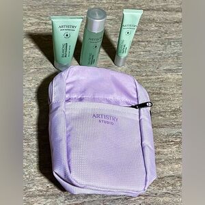 Artistry Balancing Jelly Cleanser, Toner, matte lotion & Lavender Crossbody Bag